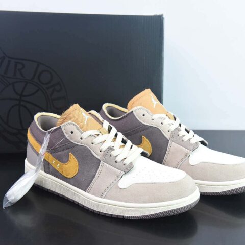 NK Air Jordan 1 Low SE Craft"Inside Out/Brown Yellow "AJ1乔丹一代低帮经典复古文化休闲运动篮球鞋“解构棕黄”DN1635-200