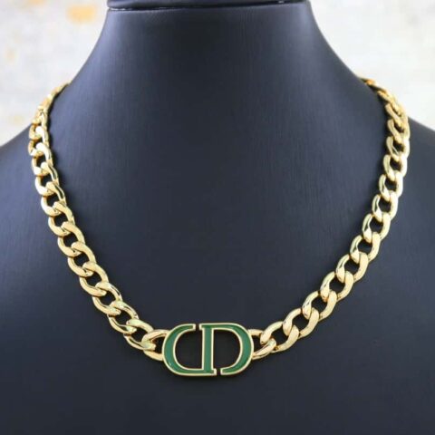 新款☑️DIOR迪奥珐琅CD项链