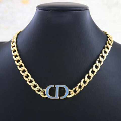 新款☑️DIOR迪奥珐琅CD项链