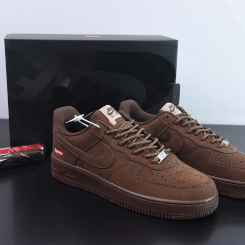 Nk Air Force 1 Low x Supreme 深棕摩卡 SUP联名 空军一号低帮休闲板鞋 货号：CU9225-200