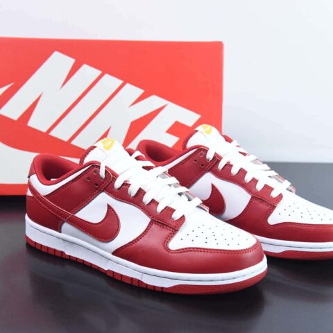 Nike SB Dunk Low"Gym Red"扣篮系列低帮休闲运动滑板板鞋“白红金字”货号：DD1391-602