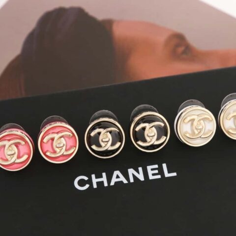 新款☑️CHANEL香奈儿c1双c圆形耳钉耳环