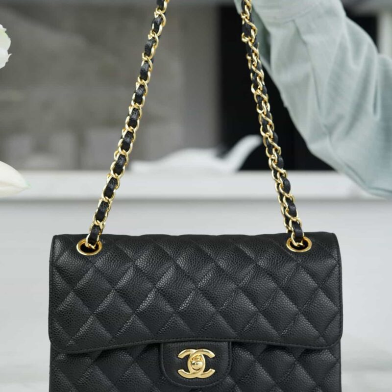 CHANEL CF23 Classic flap bag 正品皮口盖包 A01113黑色/金扣