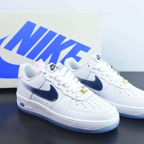 Nike By You Air Force 1'07 Low Retro SP 空军一号“皮革白深蓝渐变钩子”低帮运动鞋 CO3363-366