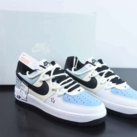 Air Force 1'07 Low"White/Beige/Light Blue"空军一号“白米浅蓝黑皇冠涂鸦绑绳”DH7561-102