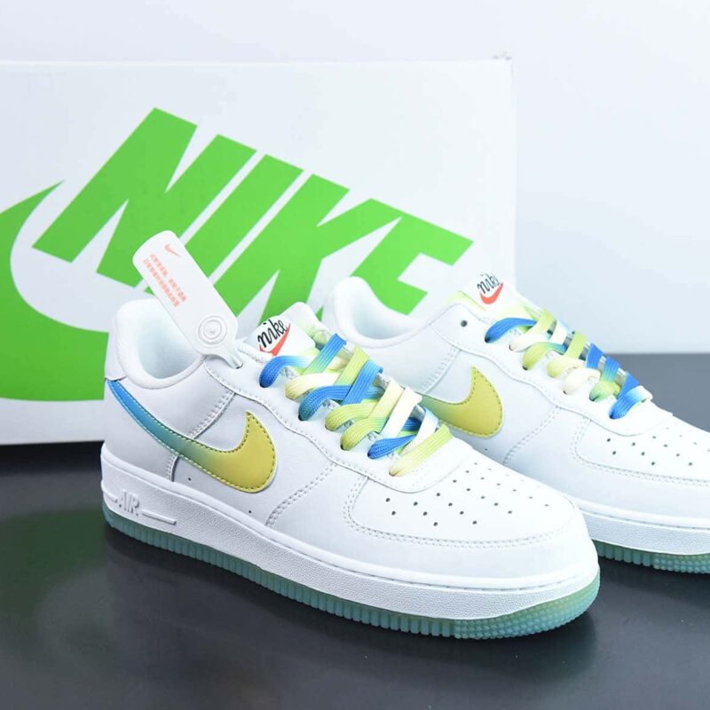 Nike Air Force 1 Low '07 白蓝黄渐变 冰柠檬配色 低帮空军一号 货号：TO1232-111