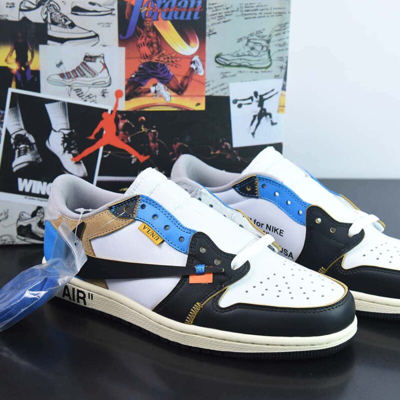 Union LA x Off-White x Nike Air Jordan 1 Low OG"GOAT LOWS"AJ1 “OW黑白蓝倒钩”CZ0790-108