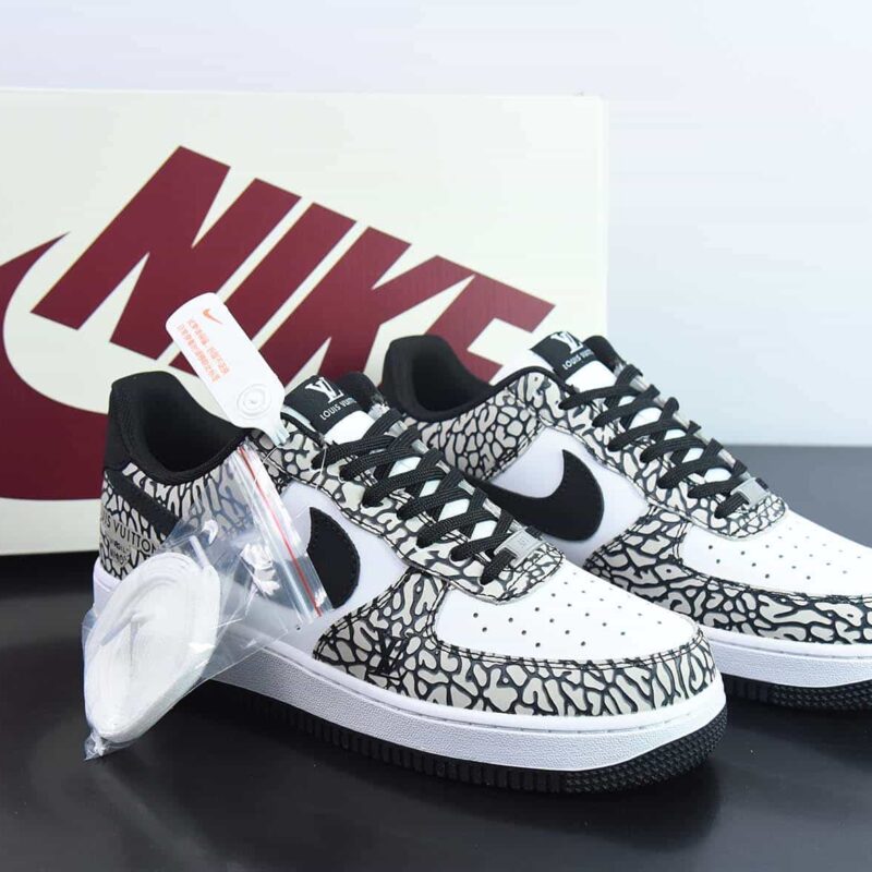 Air Force 1 07 LV8"Elephant/White/Black LV"空军一号 “大象爆裂纹灰白黑LV印花”BS9055-703