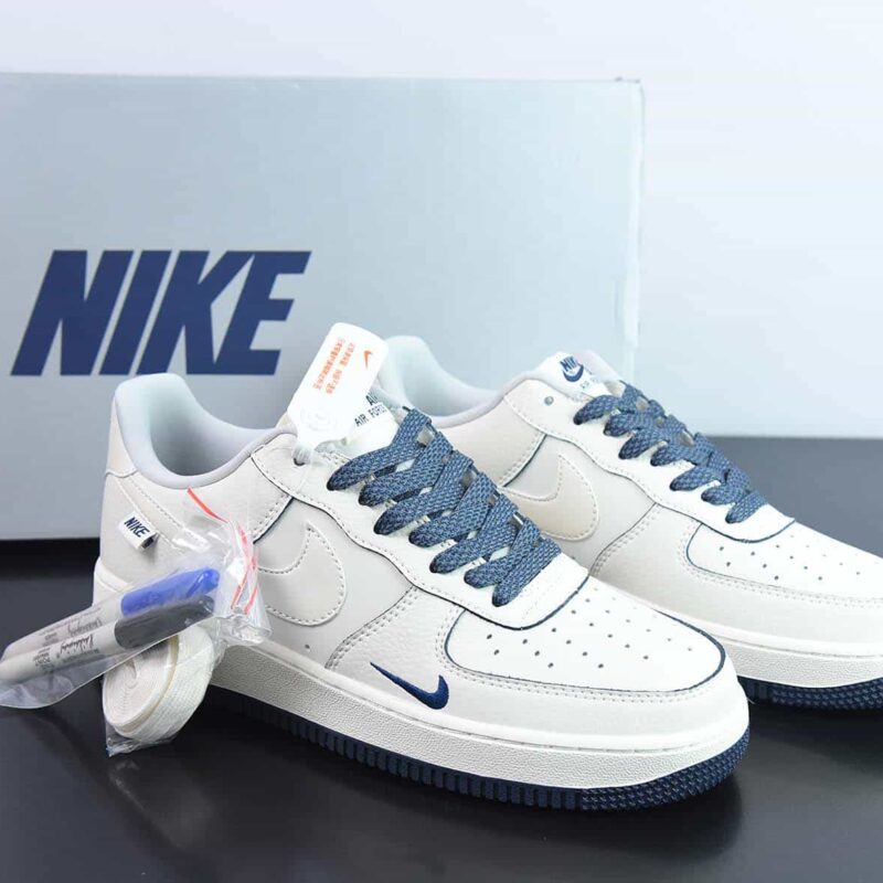 Nike Air Force 1 Low  空军一号低帮百搭休闲运动板鞋迷你勾 双勾 珠光白蓝色