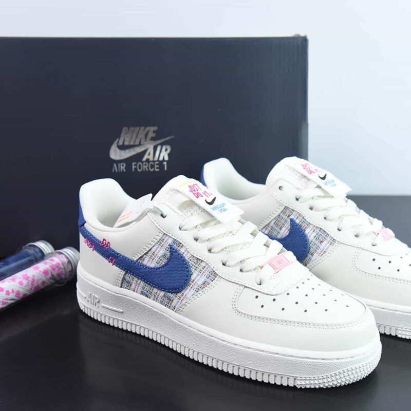 Air Force 1 Low 空军一号低帮百搭休闲运动板鞋 字母勾 白蓝色 帆布勾 货号:FJ7740 141