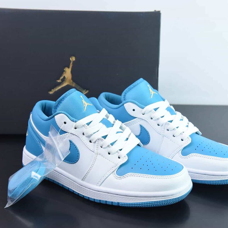 NK Air Jordan 1 Low "Aquatone" 乔1蓝白色 低帮文化休闲板鞋 货号：553560-174