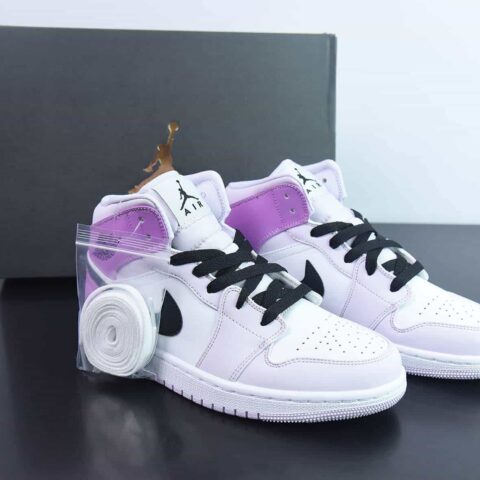 NK Air Jordan 1 Mid GS AJ1 乔1渐变葡萄紫 中帮篮球鞋  货号：DQ8423-501