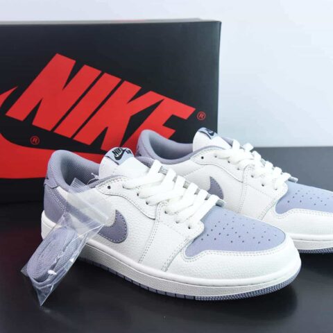 AIR Jordan 1 RETRO LOW OG 低帮复古文化休闲运动篮球鞋 “米白紫爆裂纹 ” 货号：CZ0790-101