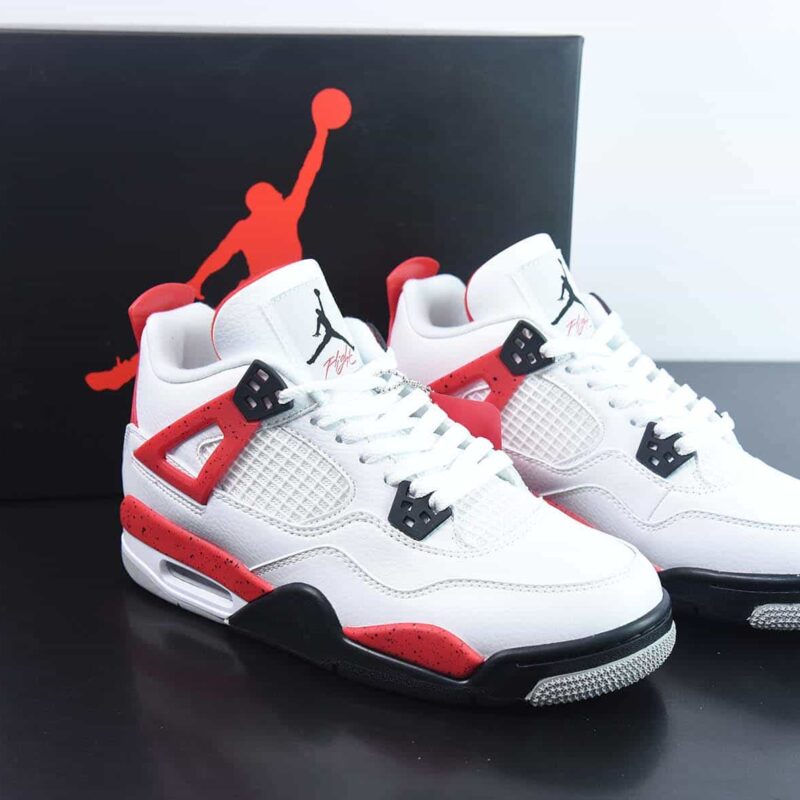 Air Jordan 4 “Red Cement”白红水泥运动鞋 货号： dh6927-161