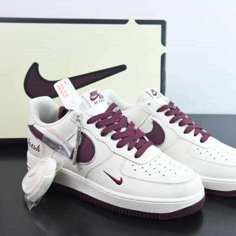 NK Air Force 1'07 Low "Keep Fresh" 米酒红小勾 空军一号低帮休闲板鞋 货号：BM2023-102