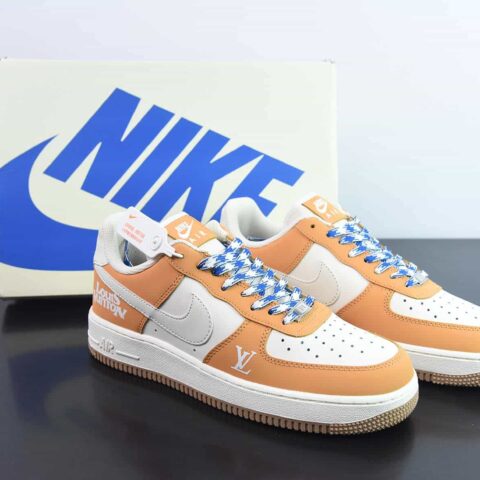 NK Air Force 1 07 LV8"Beige/Yellow LV"空军一号经典百搭休闲运动板鞋“黄米白LV印花”HX123-008
