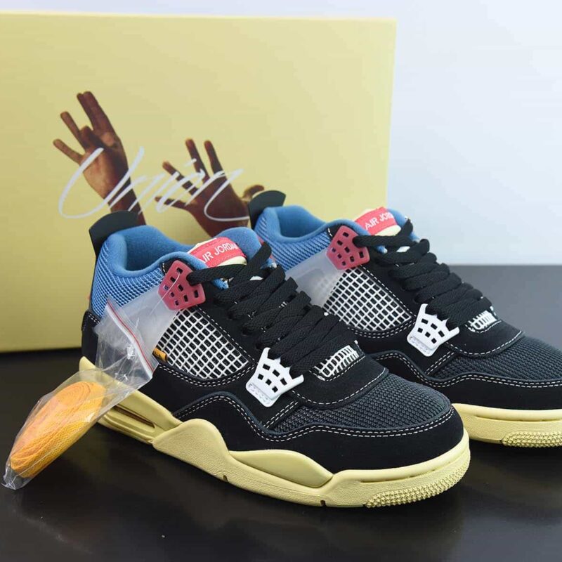 Air Jordan 4 x Union LA AJ4 联名 Off Noir 蓝骑士运动鞋 货号：DC9533-001