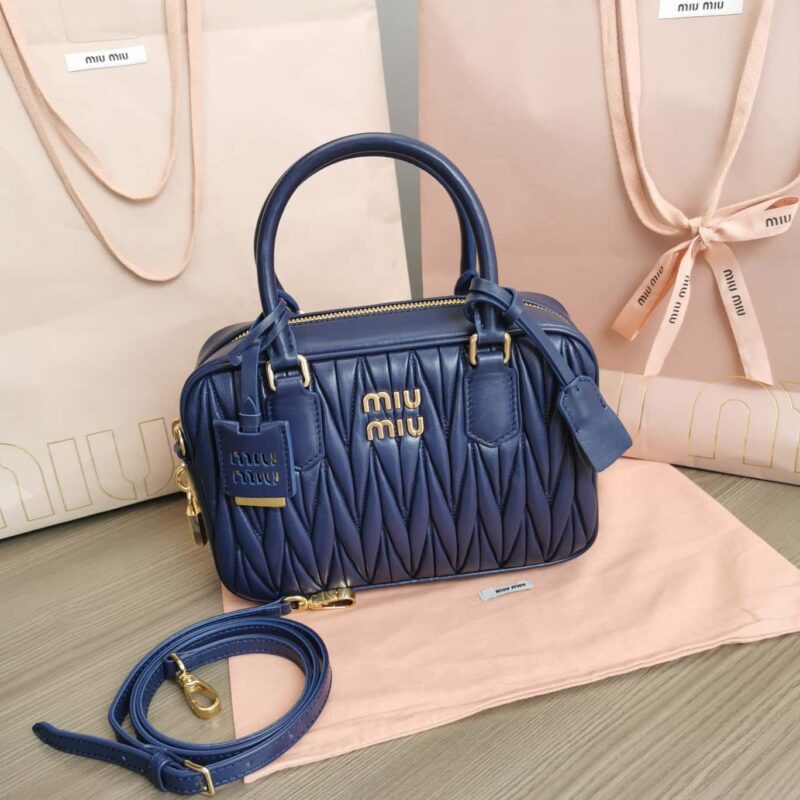 MIUMIU缪缪进口小羊皮新品too pretty保龄球手袋5BB124