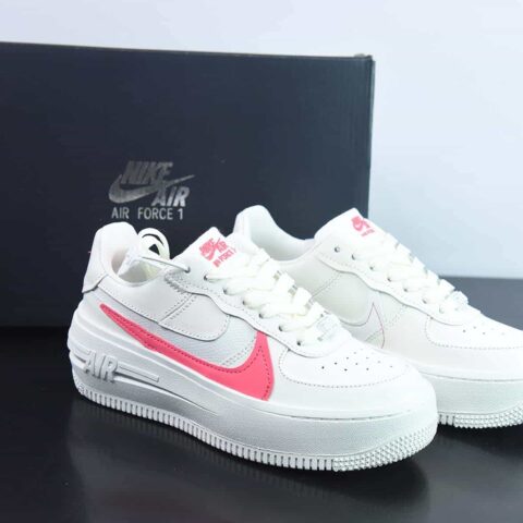 Nike Air Force 1 PLT.AF.ORM "Triple White" 空军一号低帮休闲板鞋 “白粉红” 货号：DJ9946-105