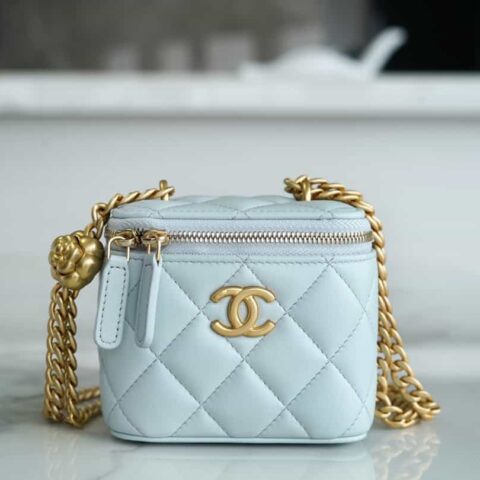 CHANEL 23s春夏新款 山茶花调节扣 小盒子 AP2292浅蓝