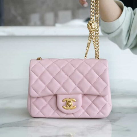 CHANEL 23S 山茶花调节扣方胖子 AS1786粉色