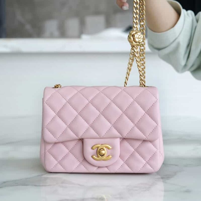 CHANEL 23S 山茶花调节扣方胖子 AS1786粉色