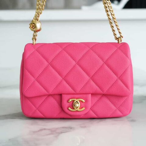 CHANEL 23p爱心调节扣链条 黑金 方胖子 AS3829红色