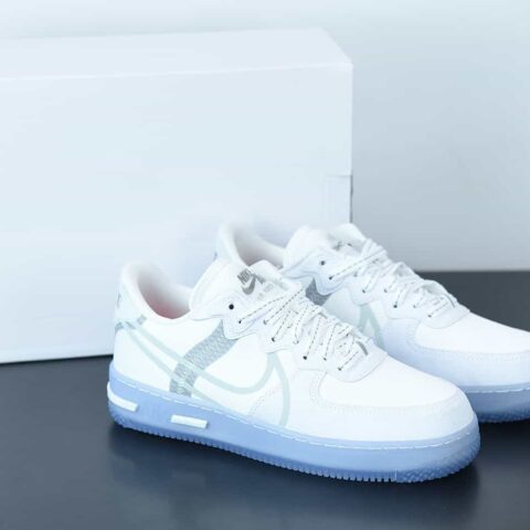 Air Force 1 React QS Light Bone 冰块解析冰蓝空军一号 货号：CQ8879-100