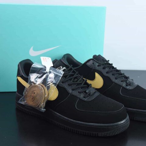 Nike Air Force 1' 07 空军一号低帮运动休闲板鞋 黑金色 蒂芙尼  货号：DZ1382-002
