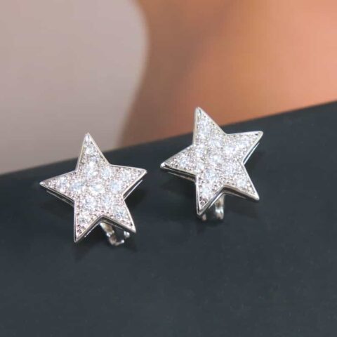 CHANEL香奈儿满钻五角星⭐星星耳拍耳环耳钉