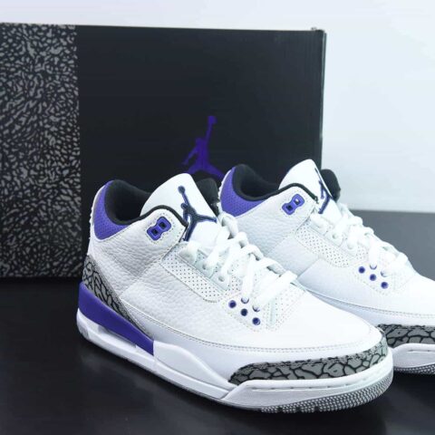 Air Jordan AJ3 Retro 白紫运动鞋  货号：CT8532-105