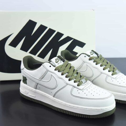 Nike Air Force 1´07"Beige/Olive Green"空军一号“皮革米白橄榄绿五杠”UN1315-600