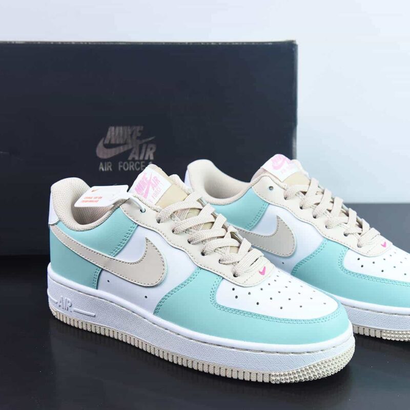 Nike Air Force 1’07 LV8"Mint/White/Khaki"空军一号经典低帮百搭休闲运动板鞋“拼接薄荷绿粉卡其”DV7762-300