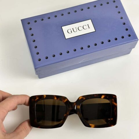 GUCCI古驰古法竹节双Glogo女士太阳眼镜