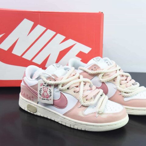 NK SB Dunk Low 解构抽绳低帮 白粉色 涂鸦 印花 货号：DD1503 121