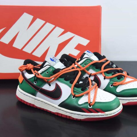 NK SB Dunk Low 解构抽绳低帮 75周年白绿 涂鸦 印花 货号：DD6288-100-54