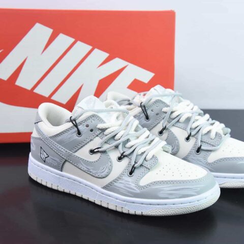 NK SB Dunk Low 解构抽绳低帮 米白灰印花 货号：DJ6188 100-37