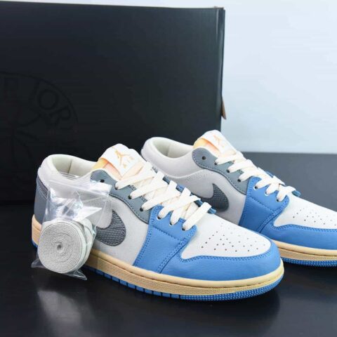 Air Jordan AJ1 Low 低帮系列 蓝灰 DZ5376-469 货号 ： DZ5376-469