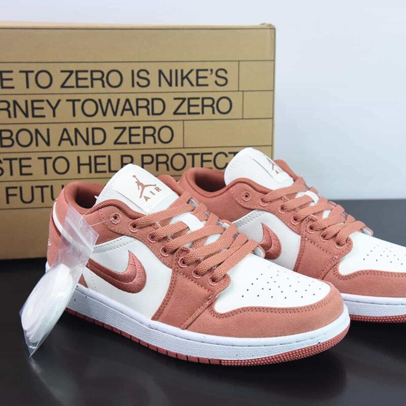 Air Jordan 1 Low AJ1 乔丹1代低帮篮球鞋/白粉 刺绣 2023年新款发售 货号：FN3722-801