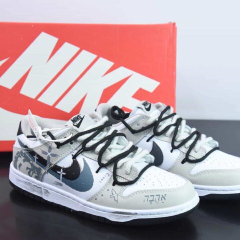 Nike Dunk Low 笔刷涂鸦 十字架 黑白灰 低帮板鞋运动鞋 货号：FD0661 100-74