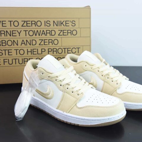 Air Jordan 1 Low AJ1 乔丹1代低帮篮球鞋/白黄 刺绣 2023年新款发售 货号：FN3722-701