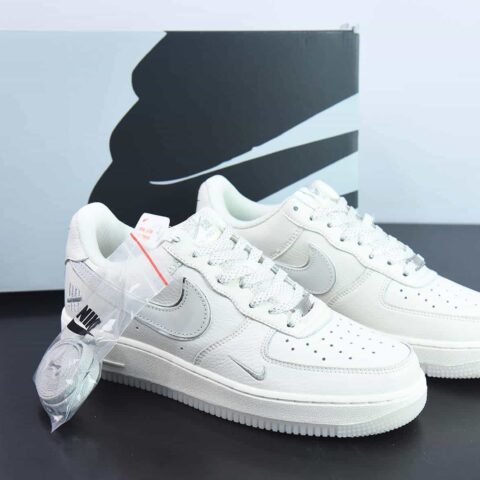 Nike Air Force 1´07 Low"Beige/Sliver"空军一号“皮革米白银五杠”低帮运动鞋货号：BS9055-730