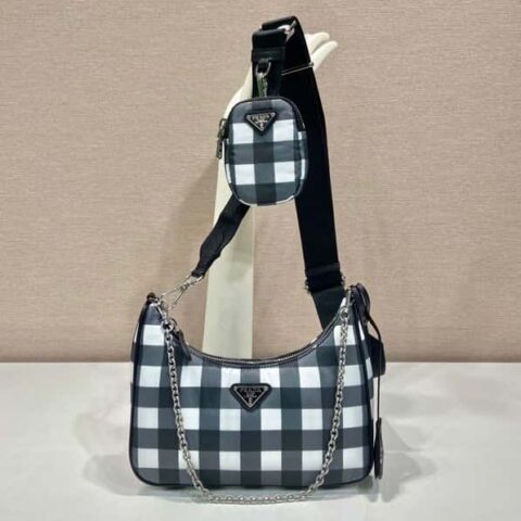 PRADA普拉达格子纹三合一2005手袋1BH204