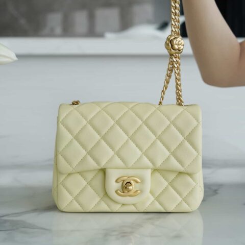CHANEL 23S 山茶花调节扣方胖子 AS1786小鸡黄