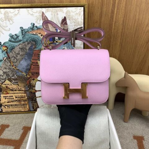 Hermès Constance19cm Epsom 原厂掌纹皮 X9 锦葵紫