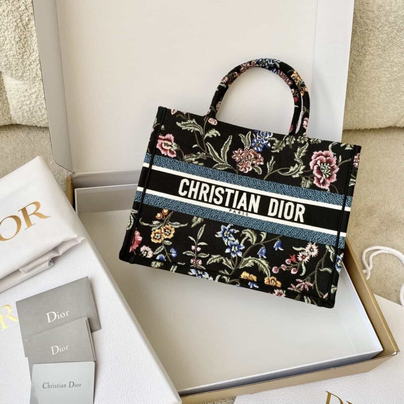 DIOR 中号BOOK TOTE M1296繁花黑色