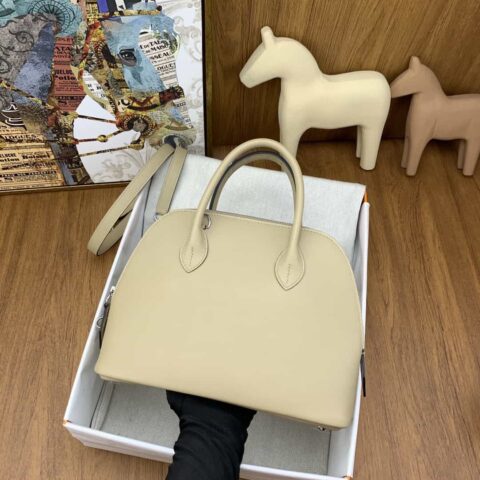 Hermès 保龄球25cm 小公牛皮 S2风衣灰 银扣 手缝