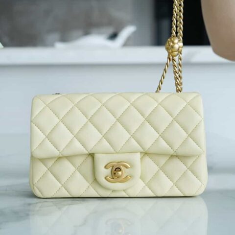CHANEL 23S春夏新款 山茶花𝐂𝐅 𝐦𝐢𝐧𝐢 AS1787小鸡黄