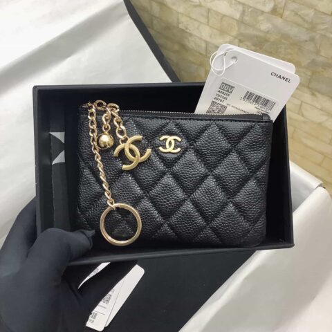 CHANEL 进口球纹卡包 钥匙扣 零钱包 A69253金扣