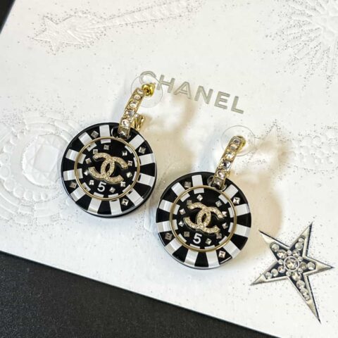 新款☑️CHANEL香奈儿c2双c圆形耳钉耳环